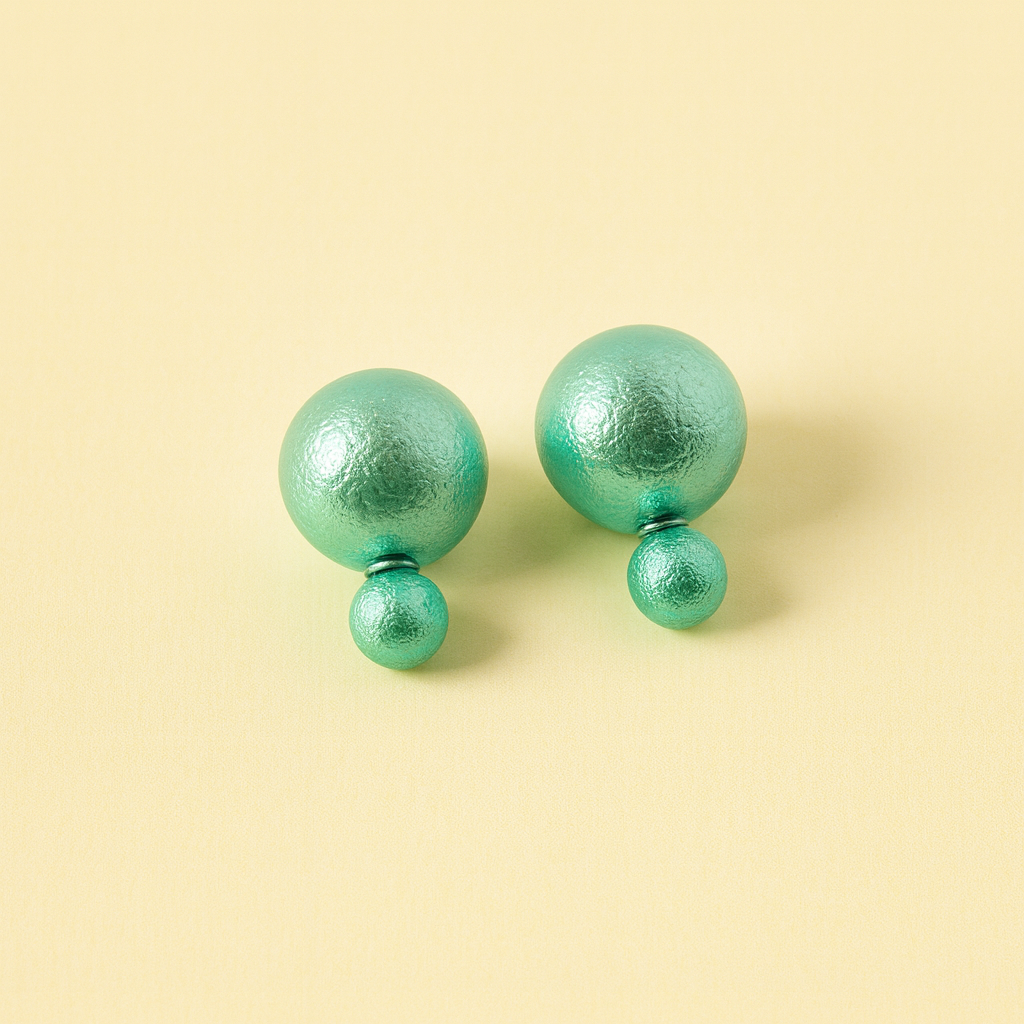 Aqua Mist Double-Sided Stud Earrings