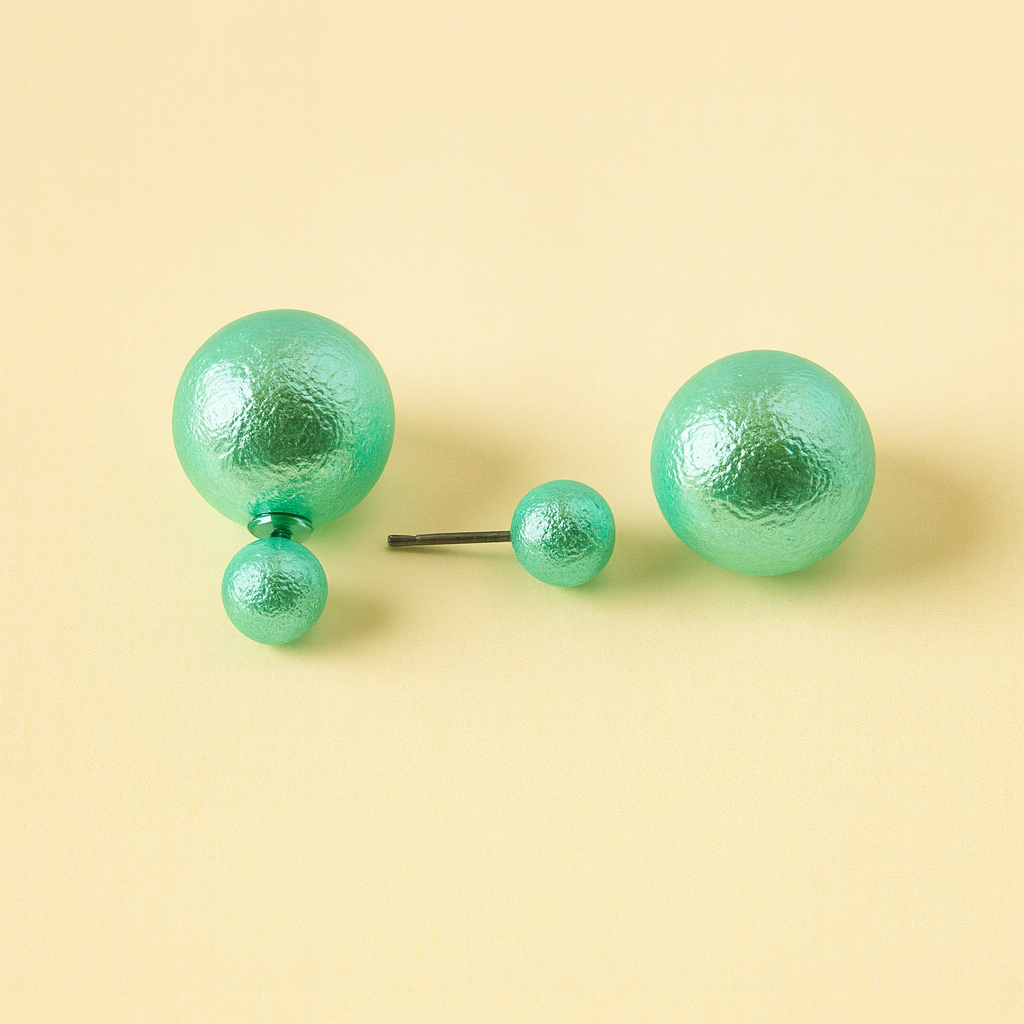 Aqua Mist Double-Sided Stud Earrings