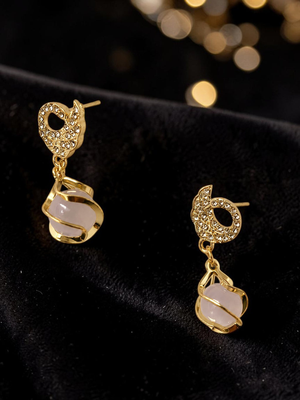 Aurielle Cream Crystal Earrings