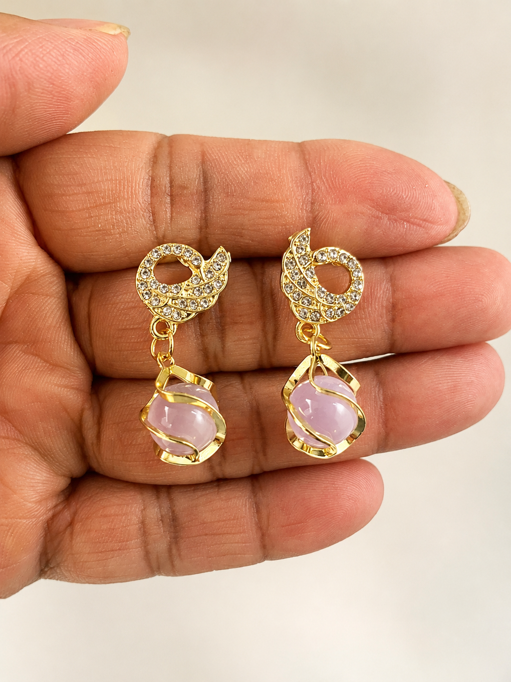 Aurielle Cream Crystal Earrings
