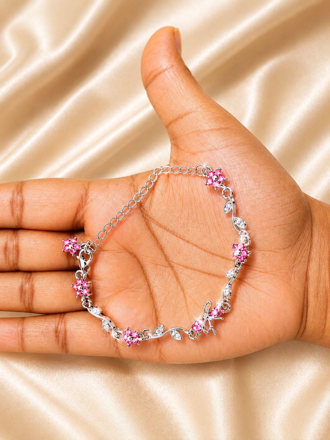Blush Bloom Butterfly Bracelet with Premium Packaging