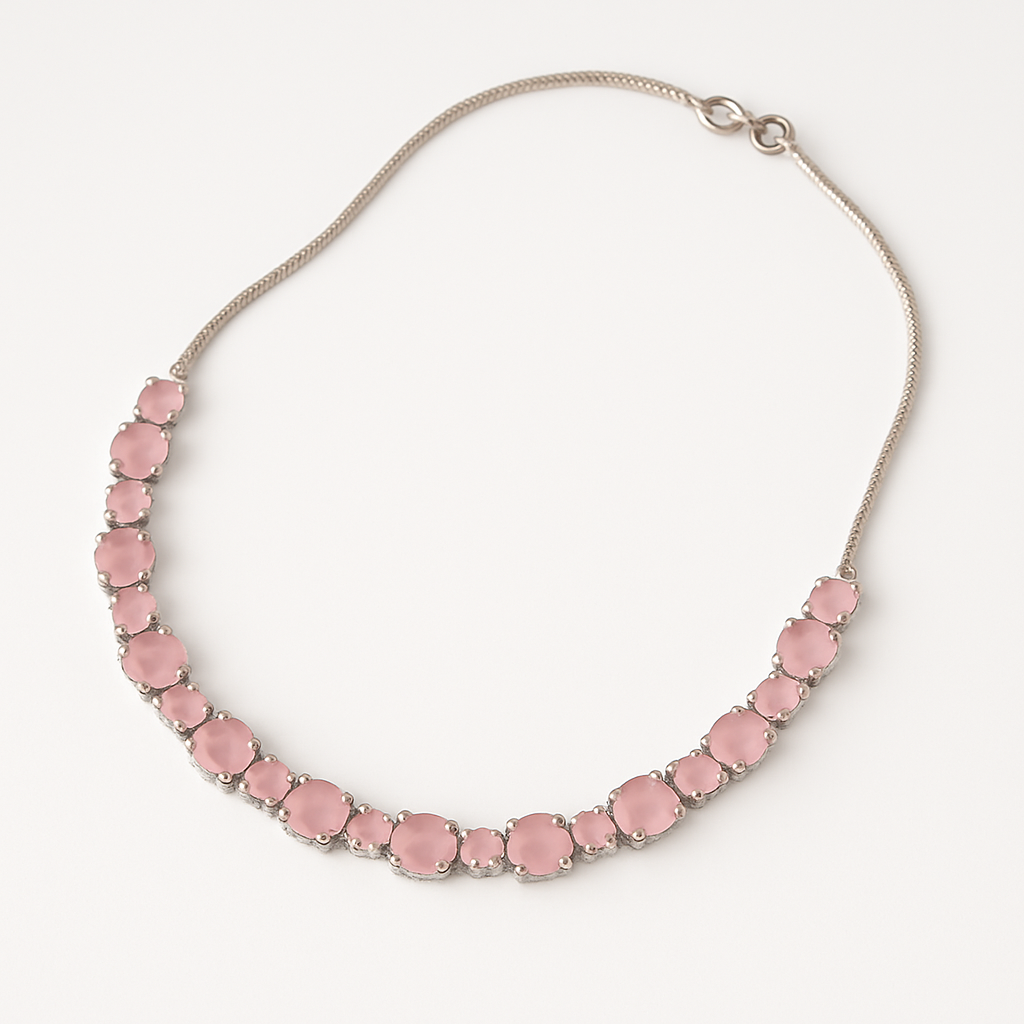 Blush Radiance Pink Necklace and Earrings - Stone Set