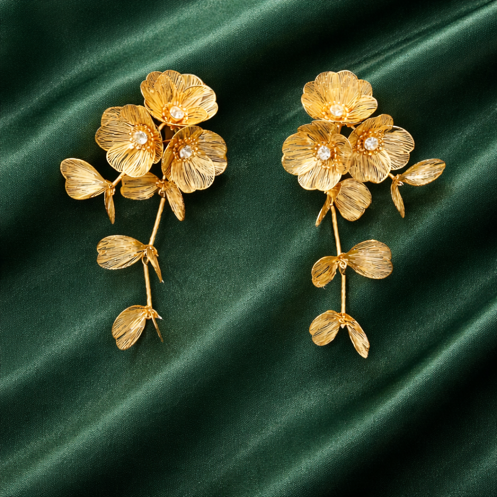 Golden Bloom Statement Set
