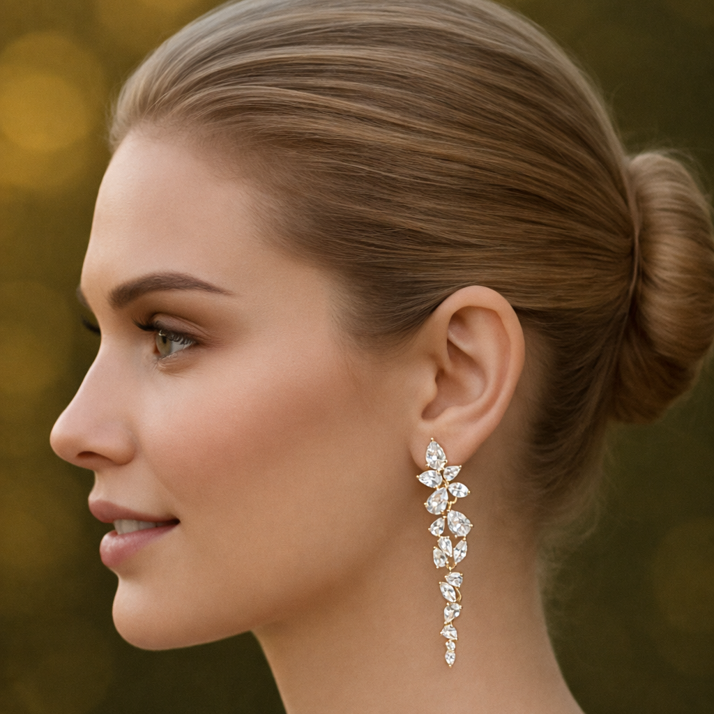 Crystal Vine Drop Earrings