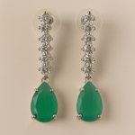 Jade Elegance American Diamonds Neckalce and Earrings Set