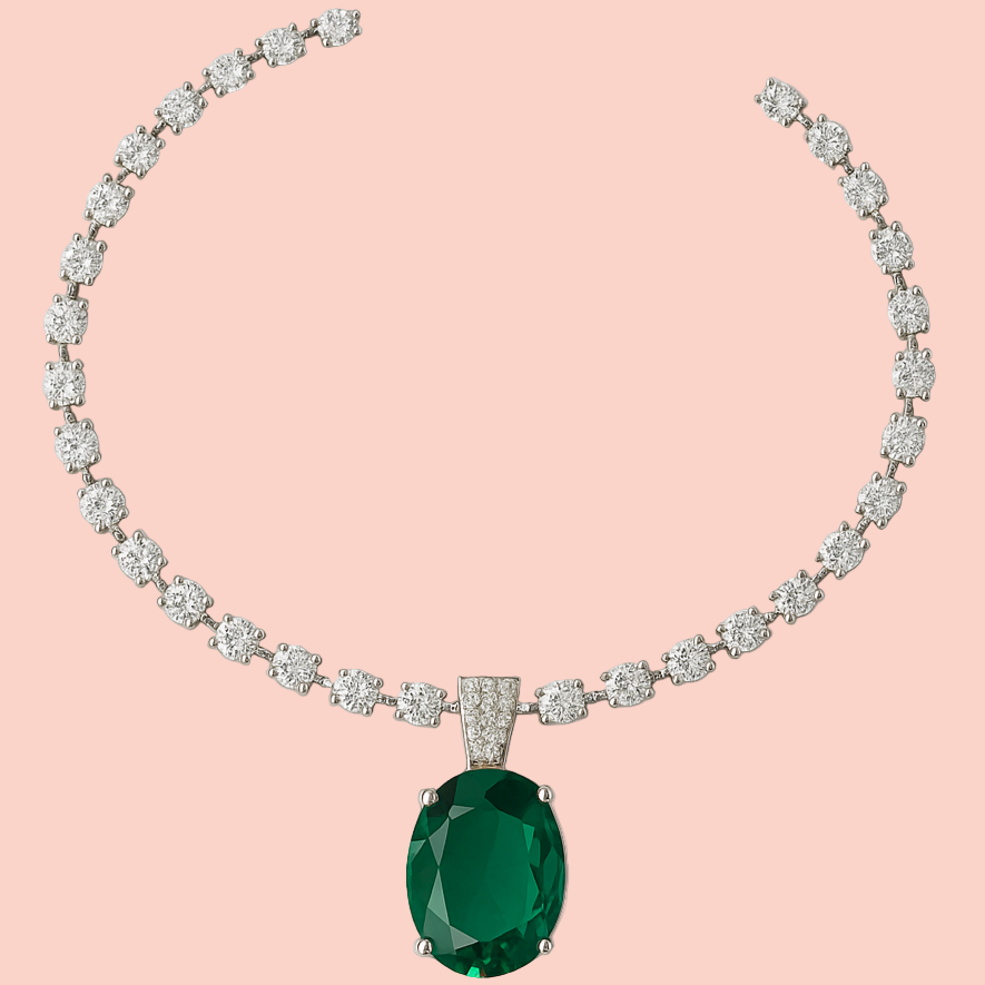Emerald Royale Necklace, Earrings and Ring - Complete Set