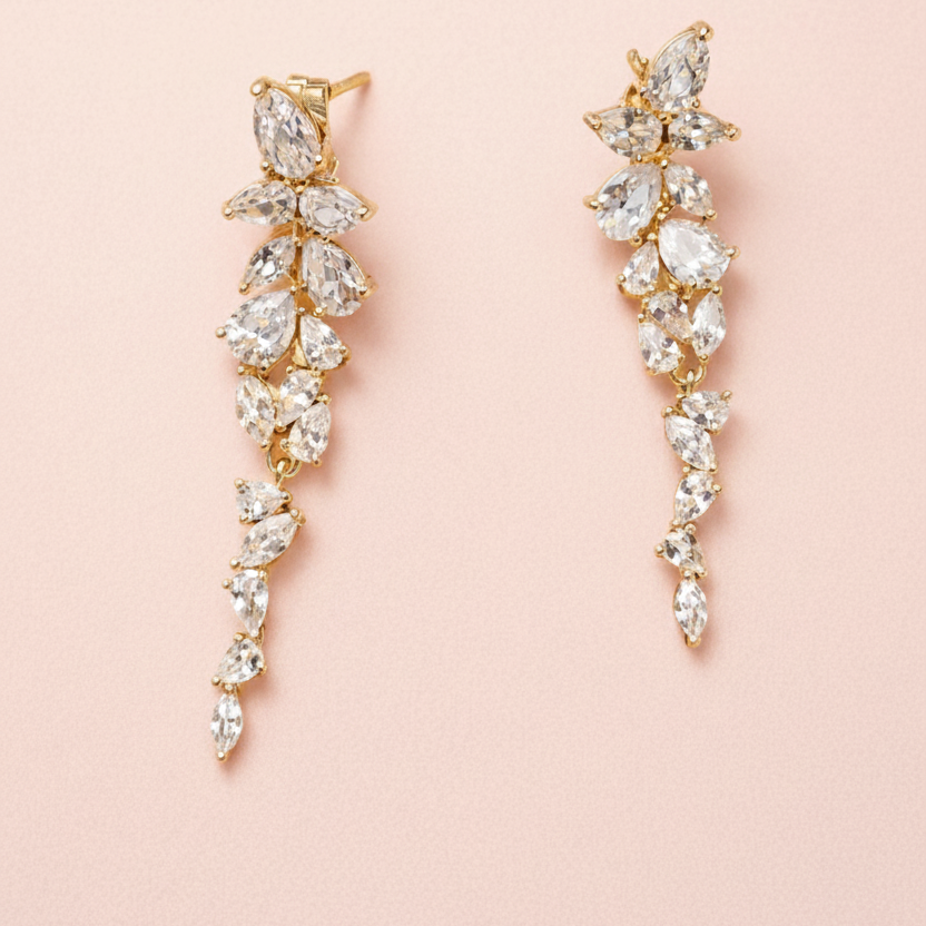 Crystal Vine Drop Earrings