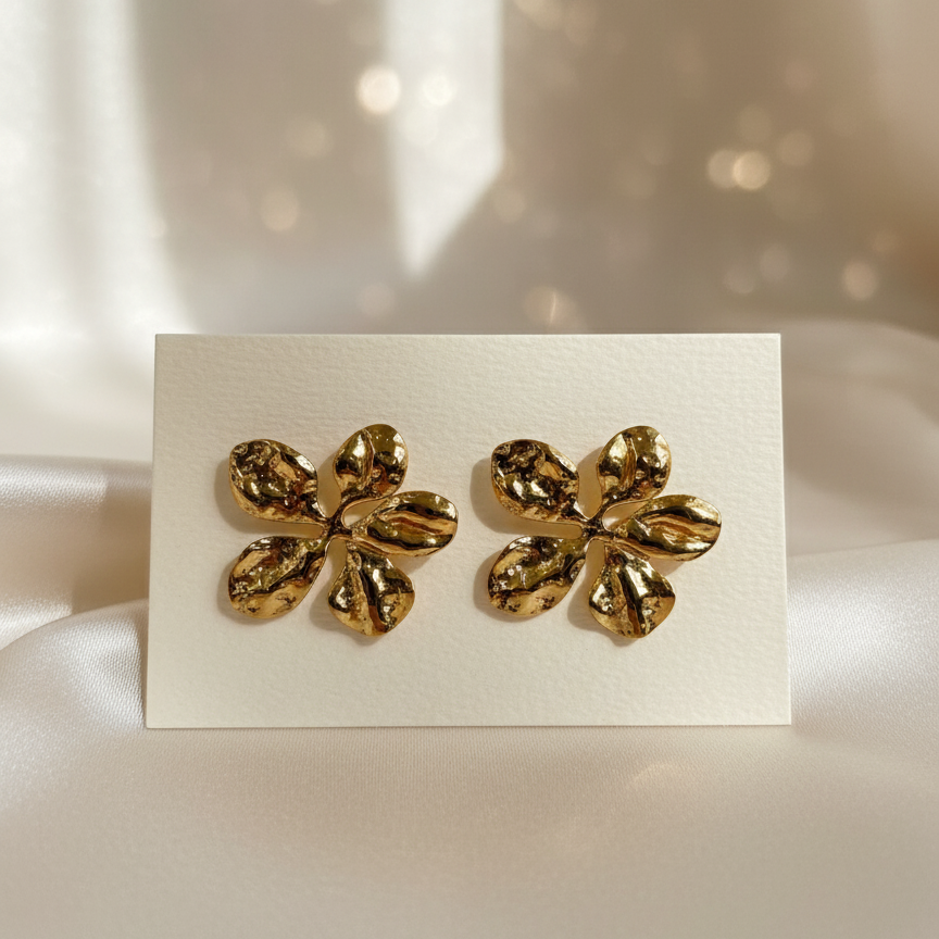 Golden Bloom Stud Earrings