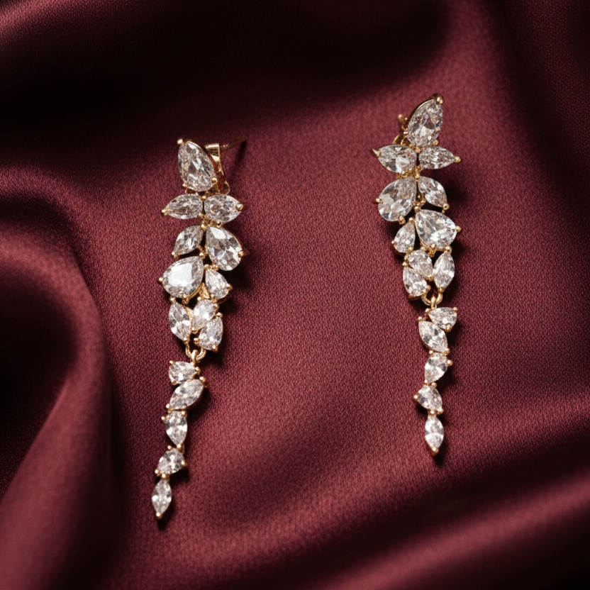 Crystal Vine Drop Earrings