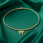 Bow Charm Collar Necklace