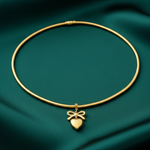 Golden Bow Heart Necklace