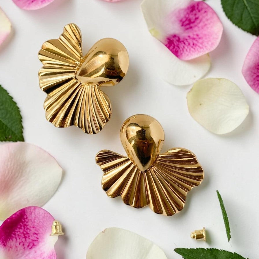 Golden Aura Fan Studs