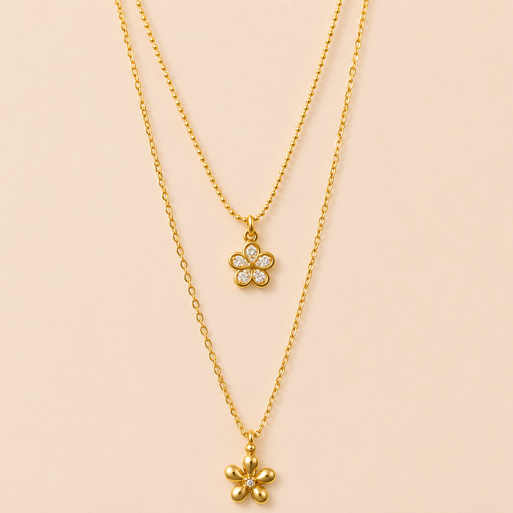 Golden Bloom Layered Necklace