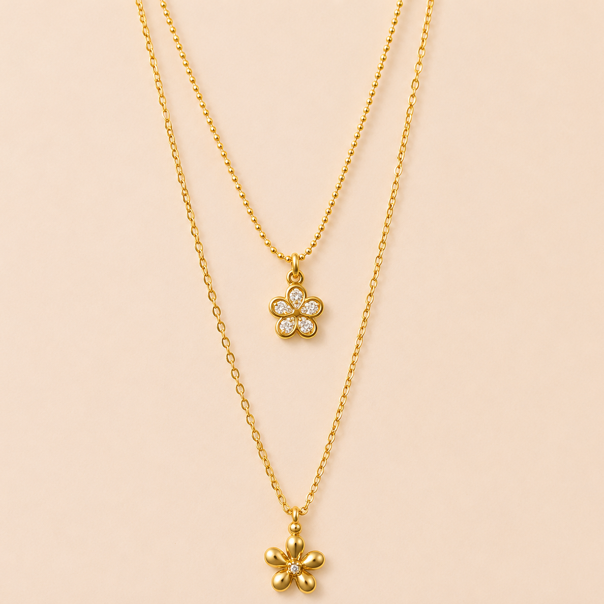 Golden Bloom Layered Necklace