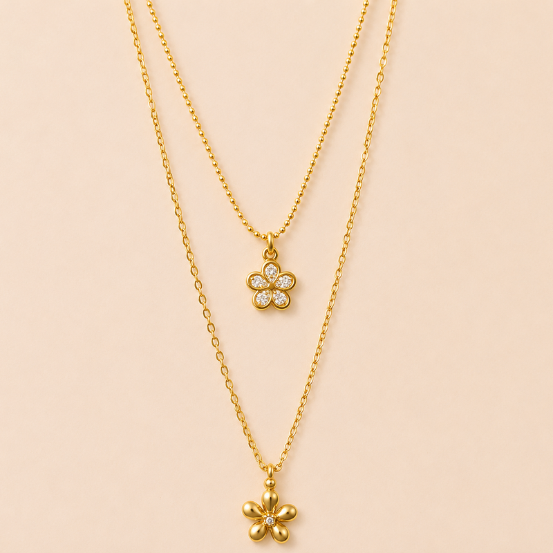 Golden Bloom Layered Necklace