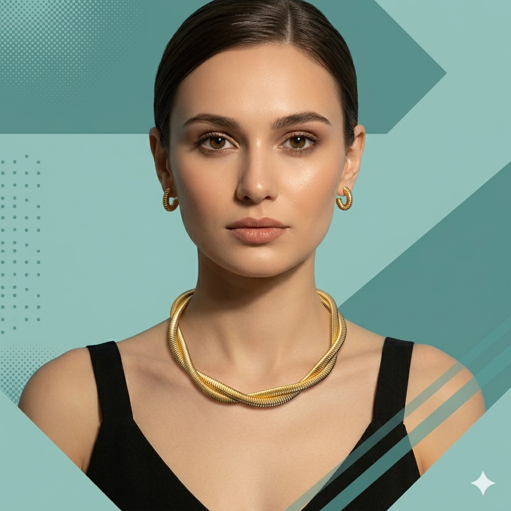 Golden Flow Collar Necklace