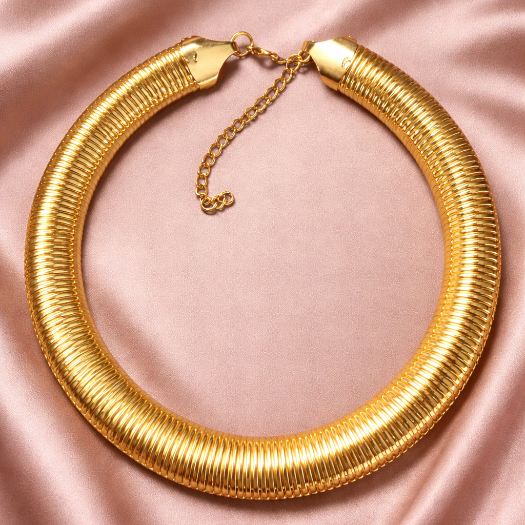 Golden Anchor Collar Necklace