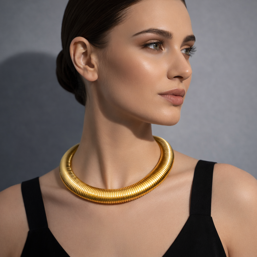 Golden Anchor Collar Necklace