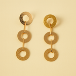 Golden Orbit Triple Hoop Dangle Earrings