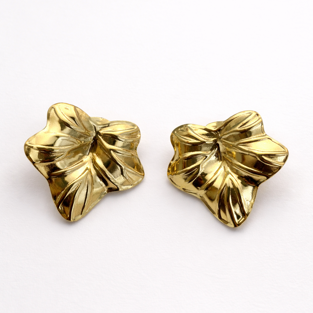 Golden Petal Stillness Studs