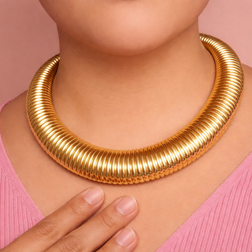 Golden Anchor Collar Necklace