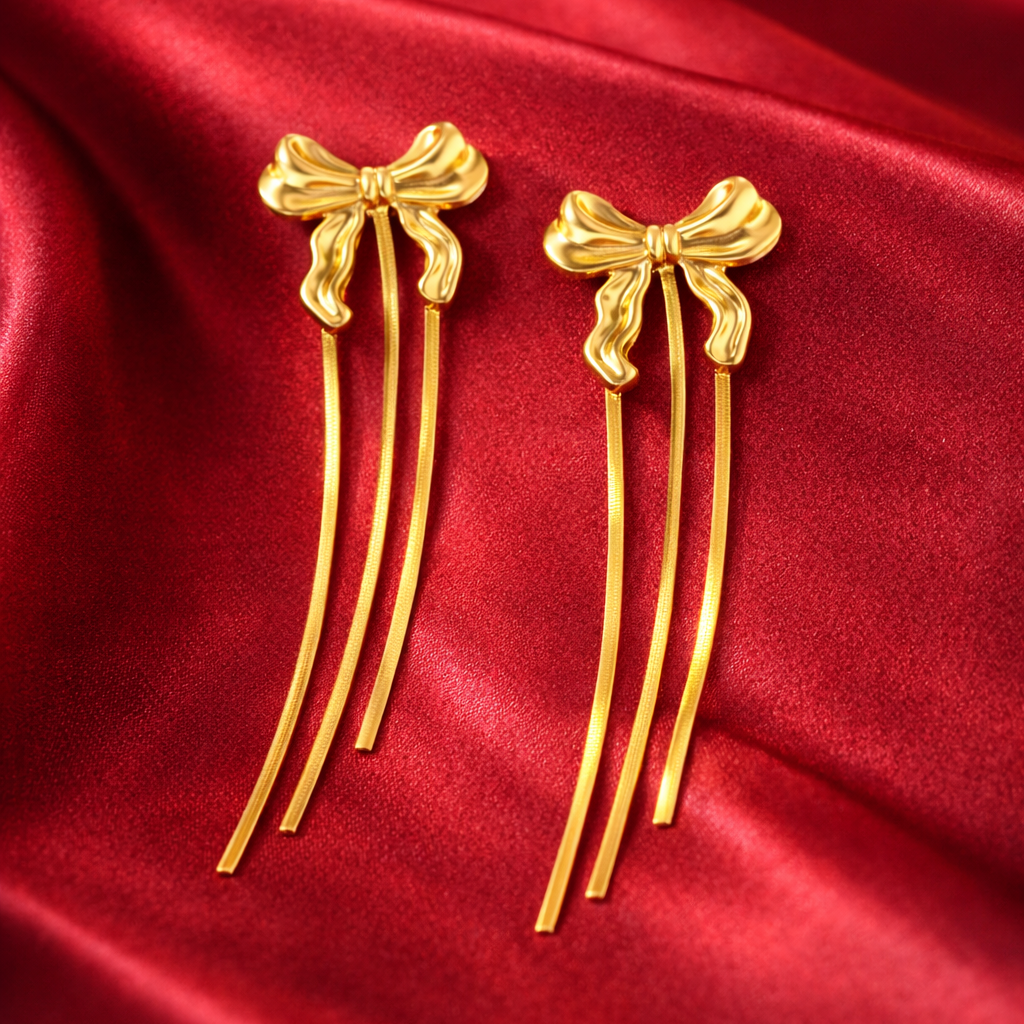 Graceful Bow Flow Earrings