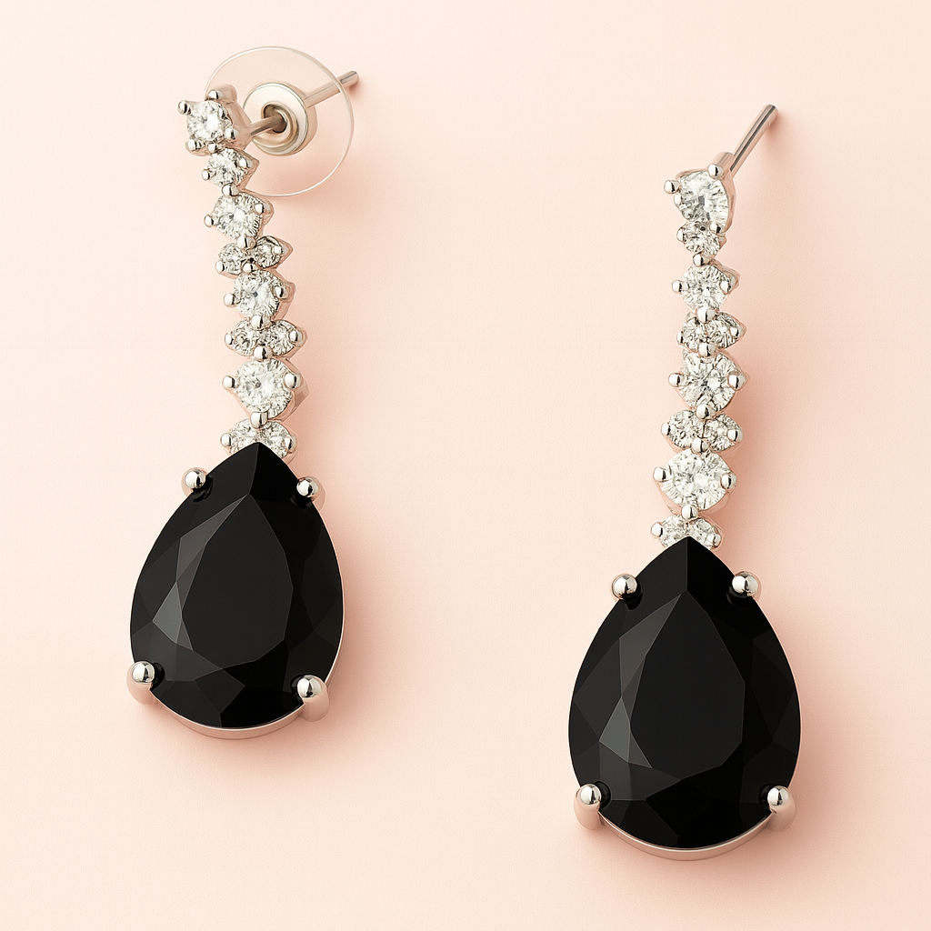 Midnight Grace American Diamonds Necklace and Earrings Set