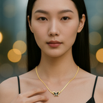 Black Butterfly Snake Chain Necklace