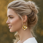Pearl Bloom Hoops