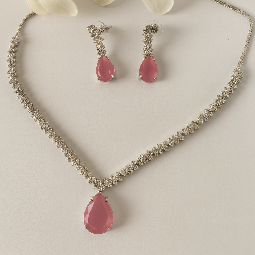 Rose Elegance Necklace and Earrings Set