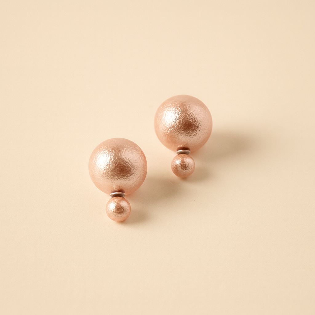 Blush Elegance Double-Sided Stud Earrings