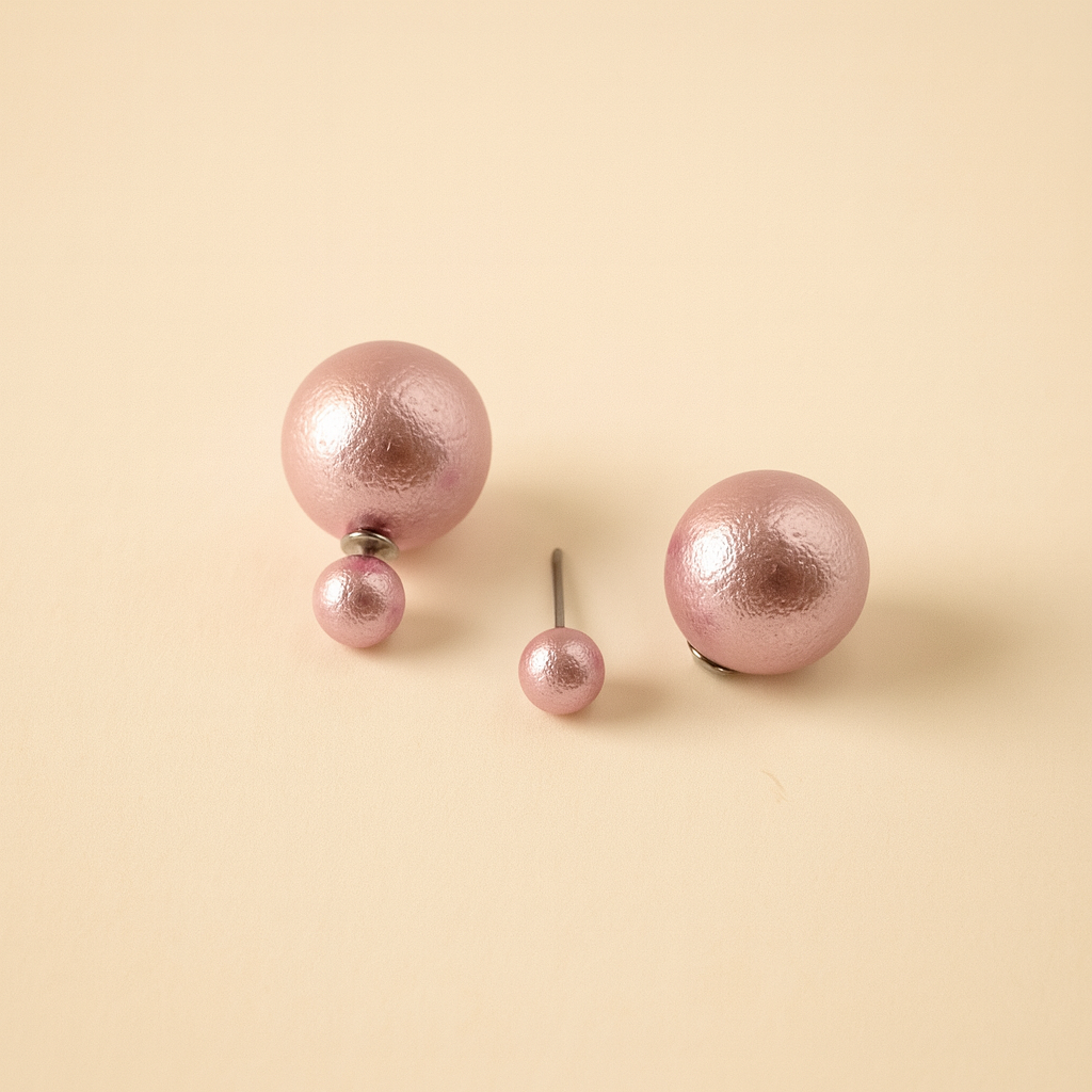 Blush Elegance Double-Sided Stud Earrings