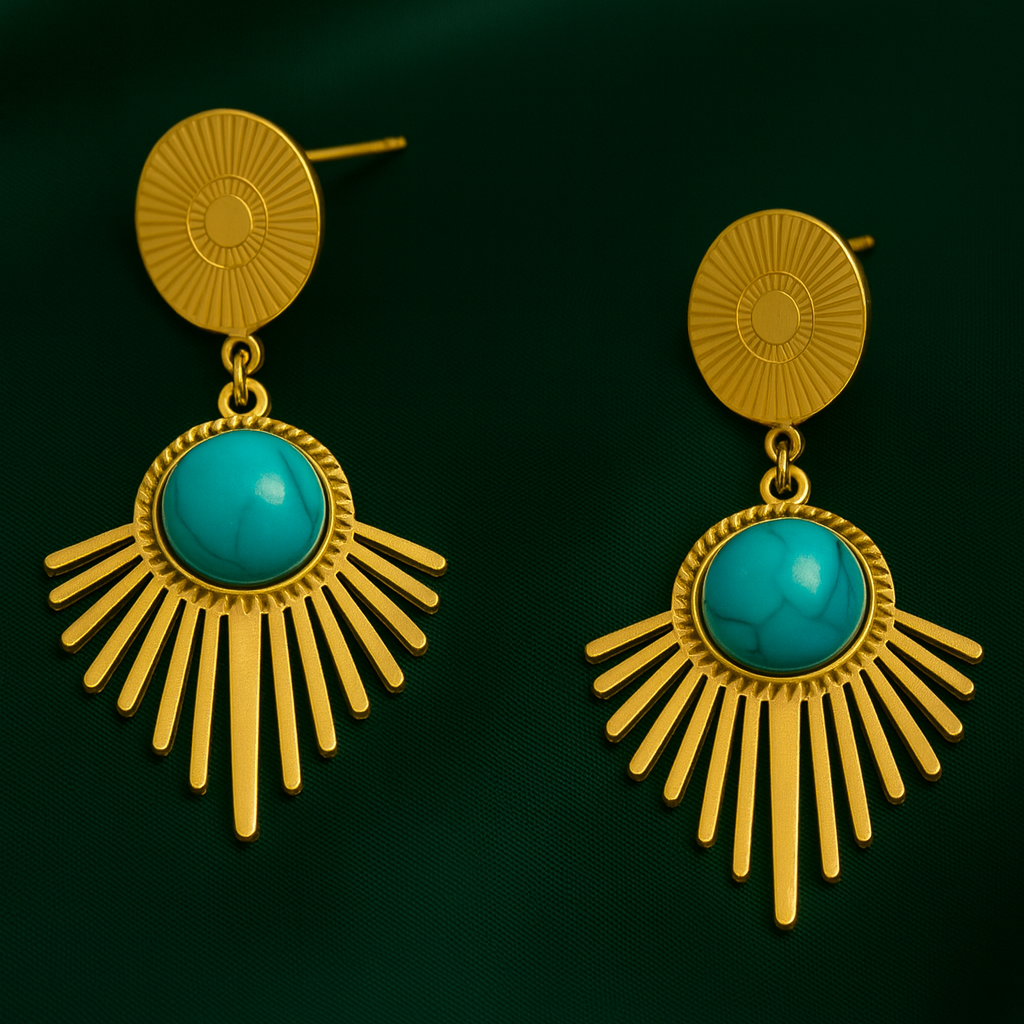 Turquoise Sunburst Expression Drops