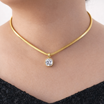 Classic Square Crystal Pendant Necklace
