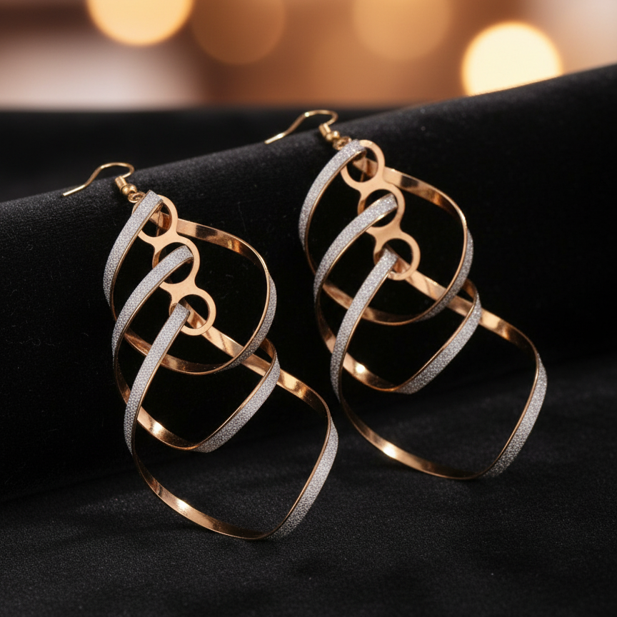 Golden Swirl Drop Earrings
